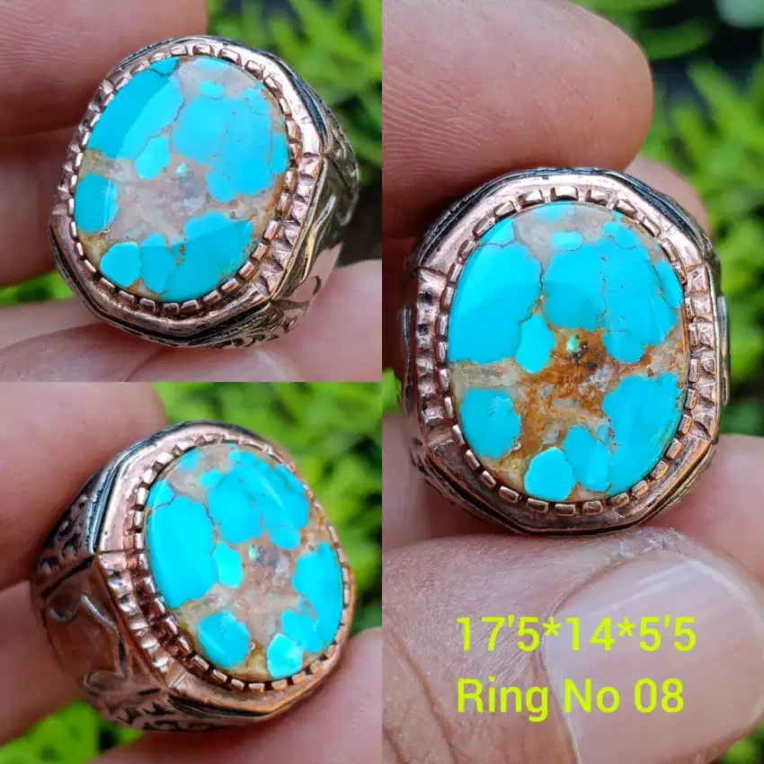 CINCIN BATU PIRUS PERSIA BLUE TOSCA URAT EMAS