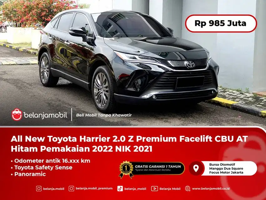 [KM ANTIK] Toyota Harrier 2.0 Z Premium TSS CBU AT Hitam NIK 2022