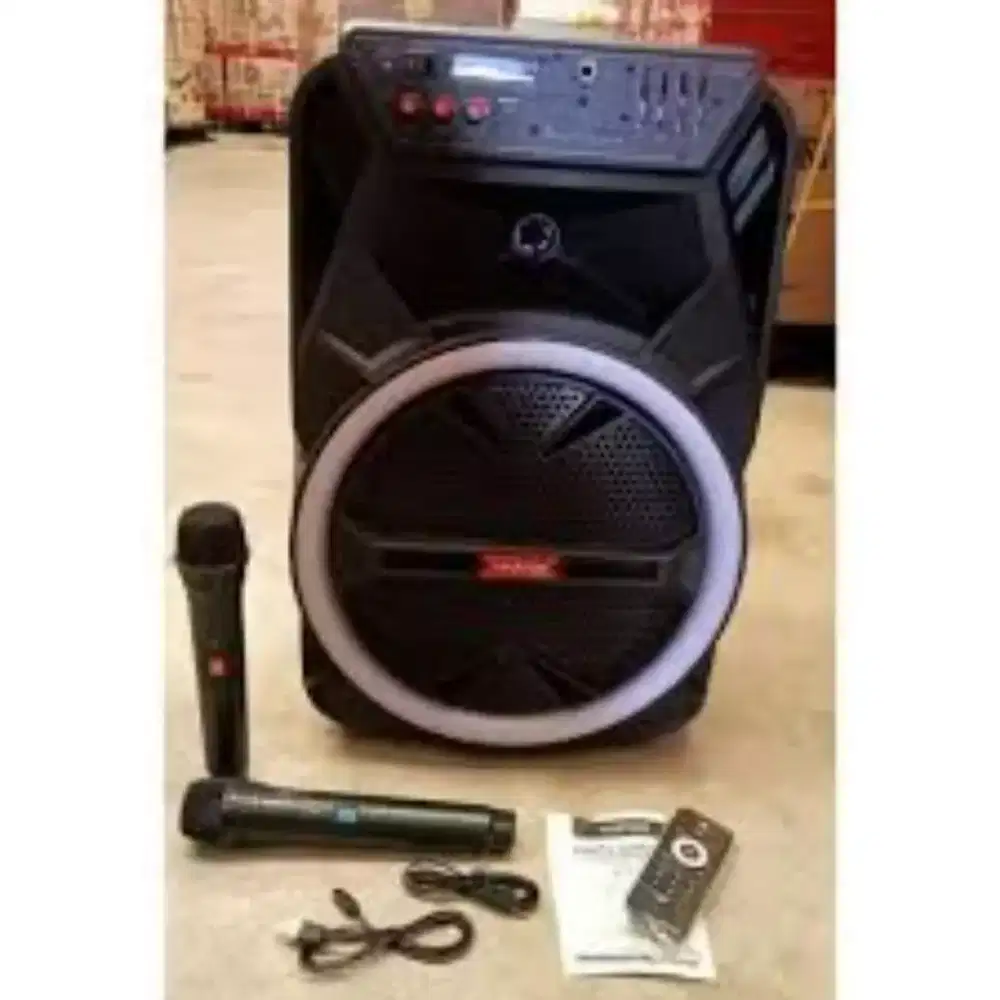 Portable 12inch dan 2mic wirless baru