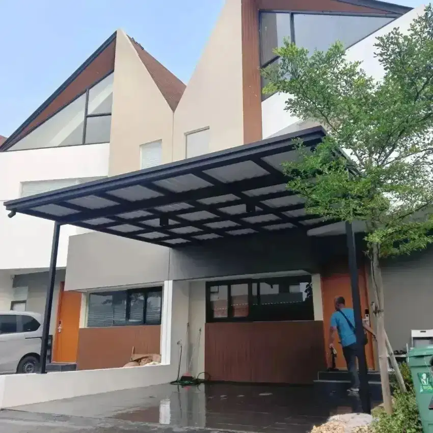 Kanopi minimalis modern atap alderon singel layer profil modern