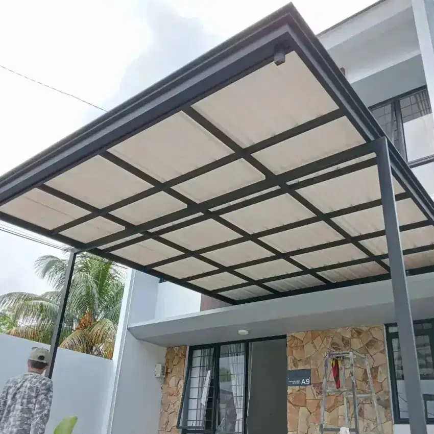 Kanopi minimalis atap alderon singel layer profil modern