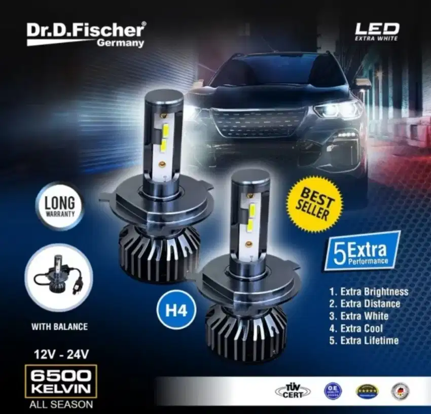 Lampu Led H4 Dr Fischer, Sepasang