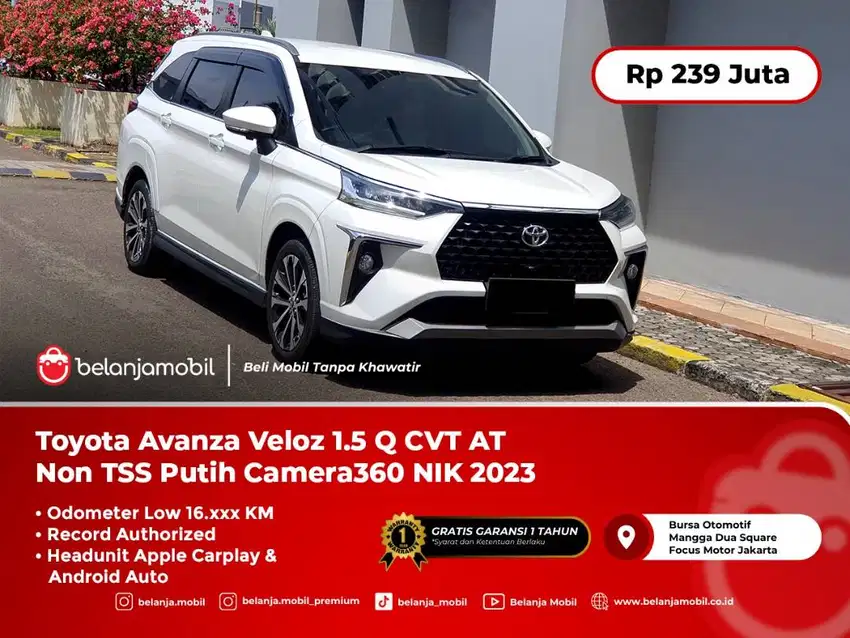 [LOW KM] Toyota Avanza Veloz 1.5 Q CVT AT NIK 2023 Pemakaian 2024