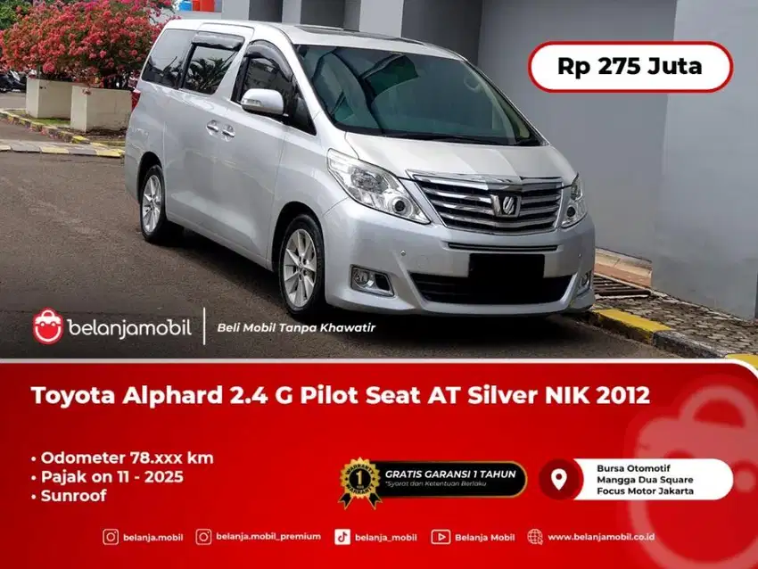 Toyota Alphard 2.4 G Pilot Seat AT Silver 2012