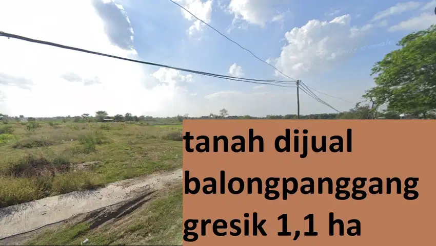 dijual tanah balongpanggang gresik, nol raya cocok gudang