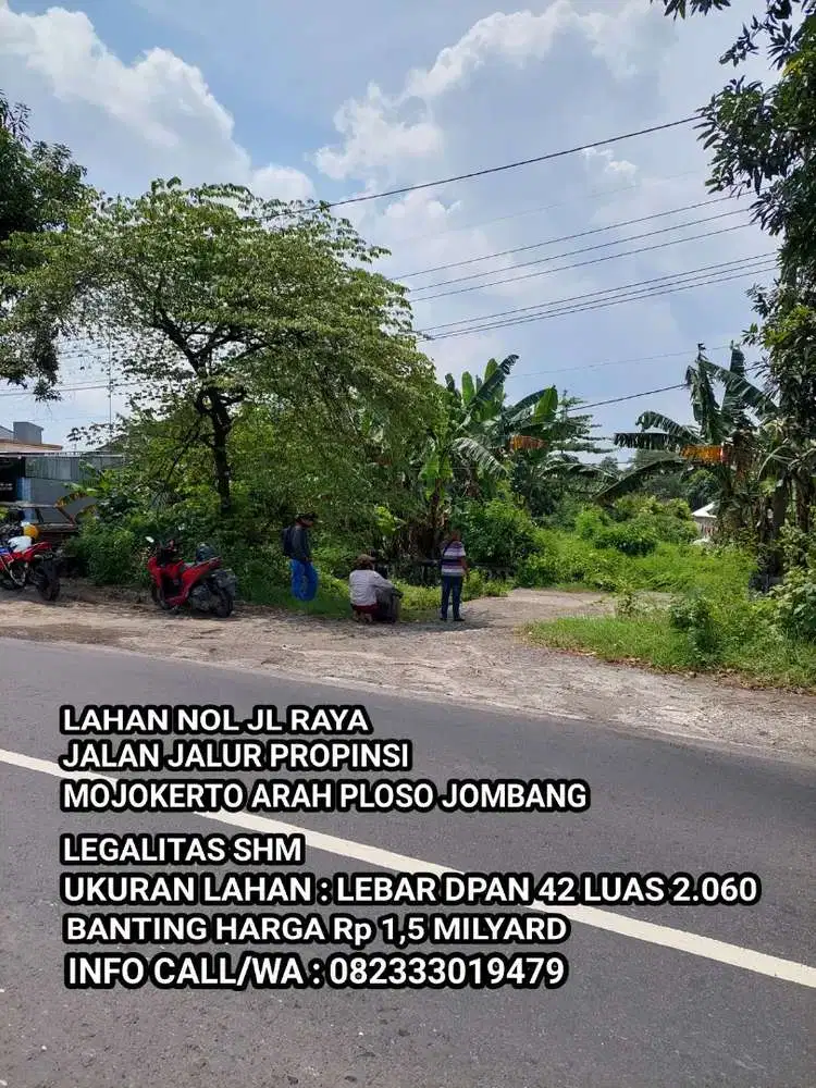 Lahan nol jl raya jalur propinsi di jual murah pool