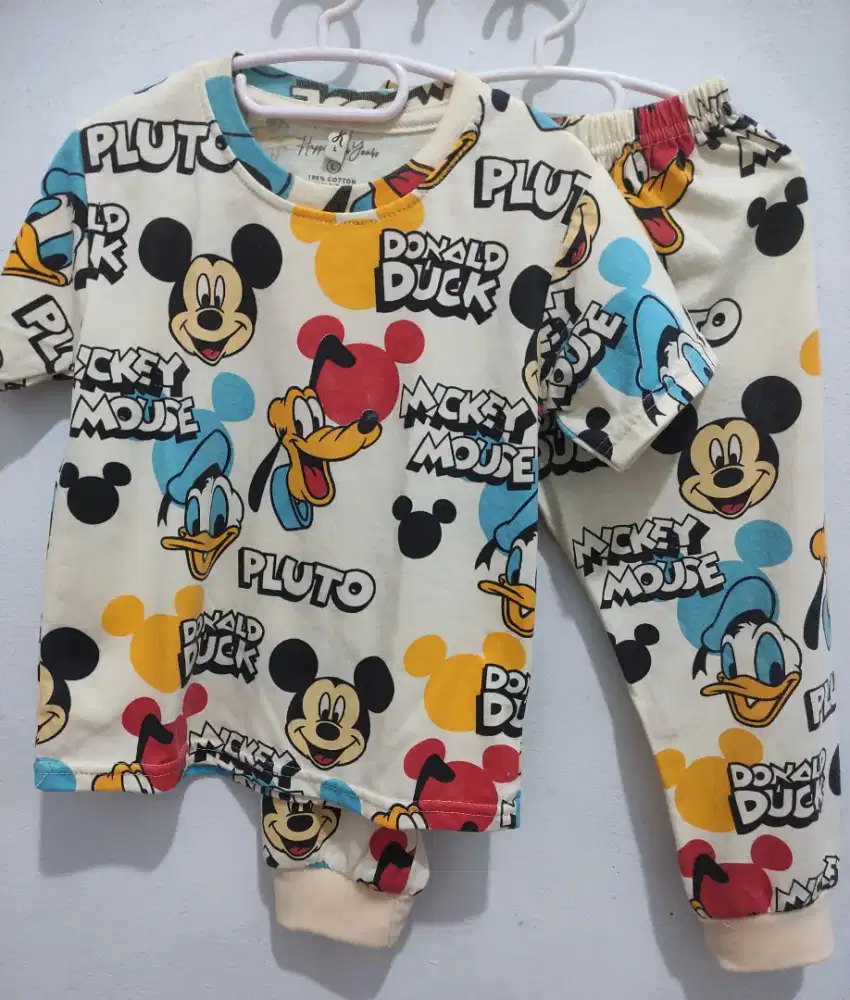 Set piyama anak cw cowo unisex motif mickey mouse