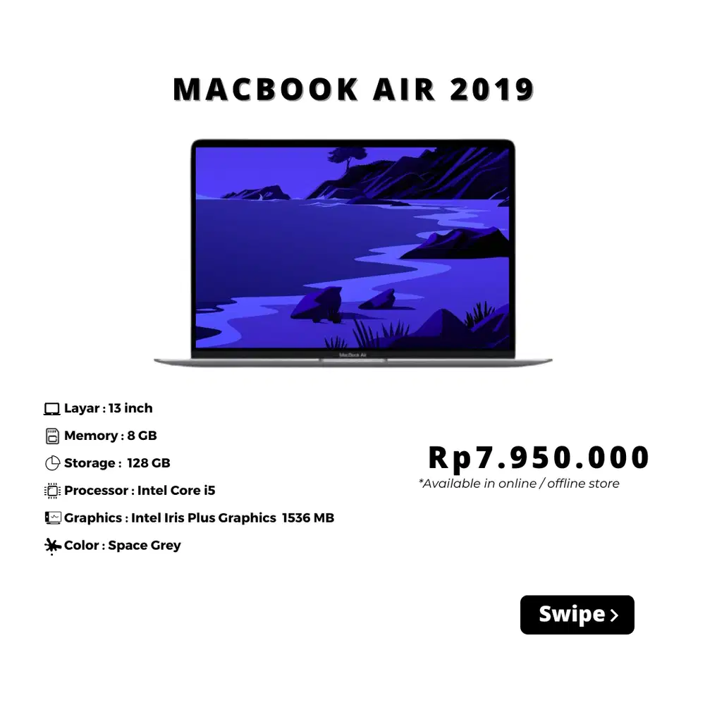 MACBOOK AIR 2019 RAM 8/128 GB13 INCH