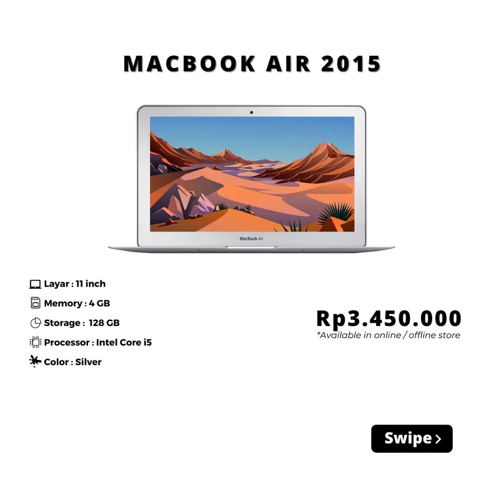 MACBOOK AIR 2015 RAM 4/128 GB 11