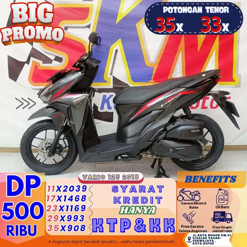 (vario 125 tahun 2018 dp:600 garansi mesin 6bulan cash credit