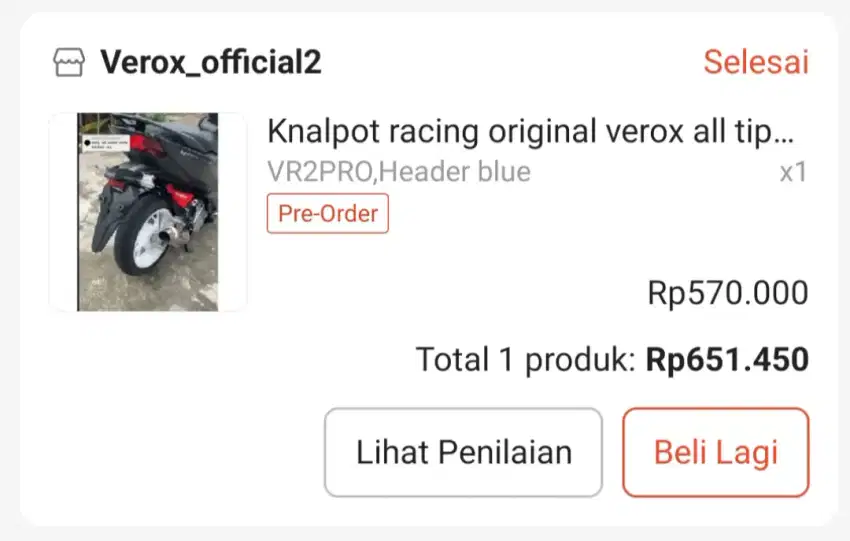 Dijual knalpot fullset Vario 160 bisa PNP NMAX 155