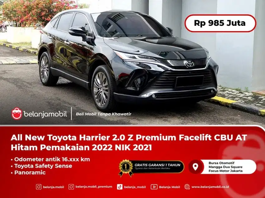 [ KM ANTIK ] Toyota Harrier 2.0 Z Premium TSS AT Hitam 2022/2023