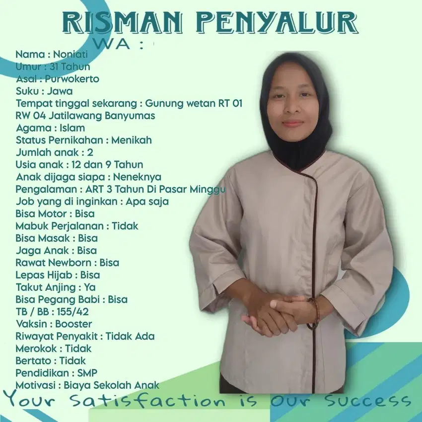 Pembantu, Asisten Rumah Tangga, Babysitter, Suster Bayi, Suster Lansia