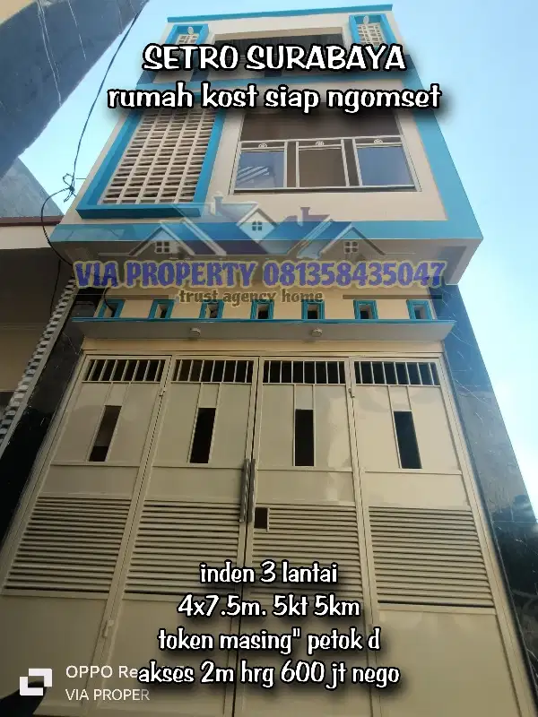 dijual setro sby rumah kost/kontrakan siap ngomset