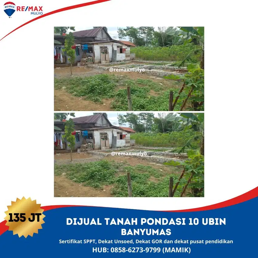 Dijual Tanah Pondasi 10 Ubin