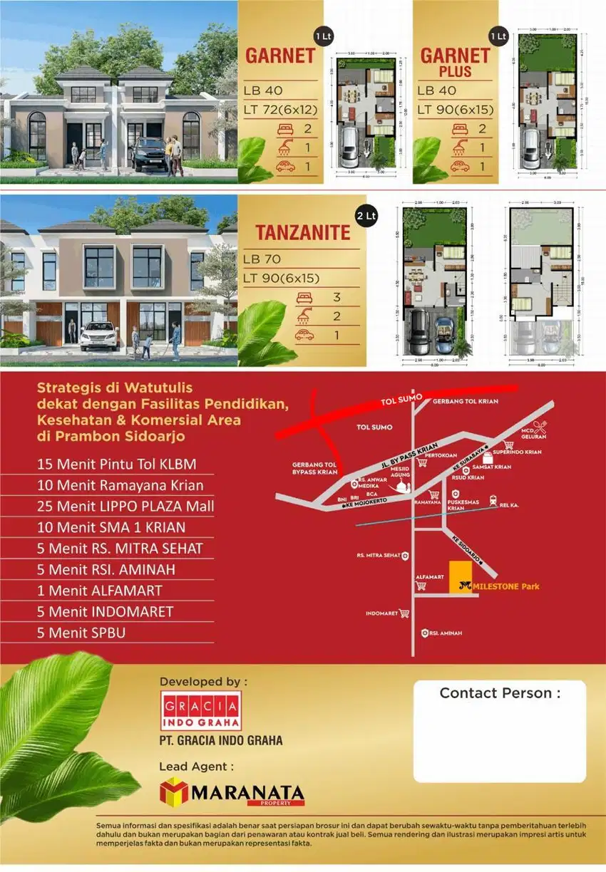 RUMAH TANPA DP  MILESTONE PARK