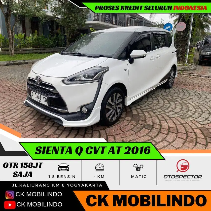 (Dp5jt) Sienta 1.5 Q CVT Matic 2016 ORISINIL Pajak Baru Kredit Murah