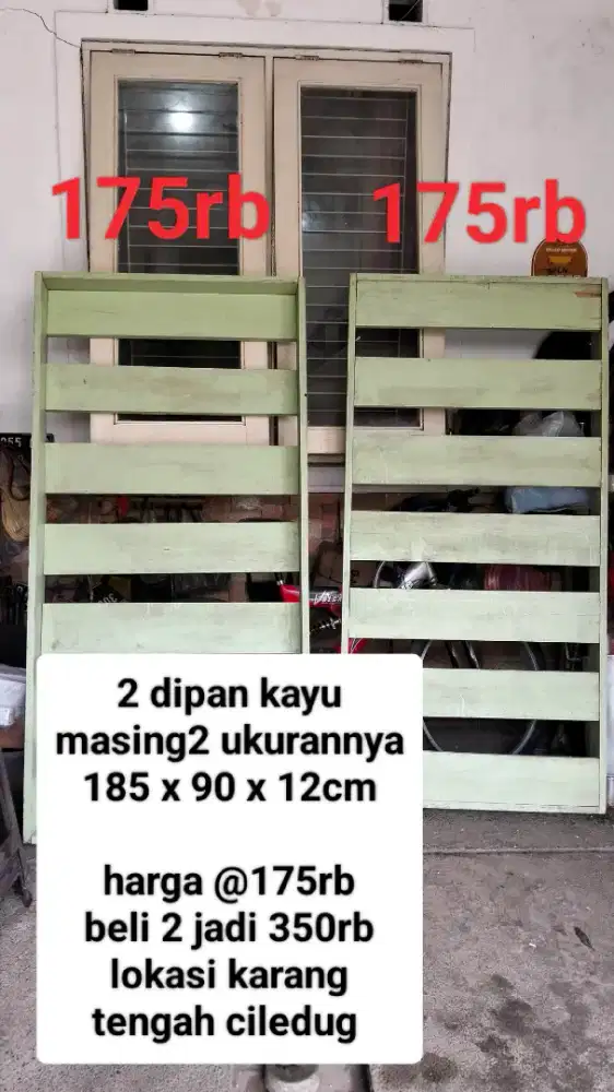 Dipan divan kayu kasur bed 185 x 90 x 12 bekas seken second