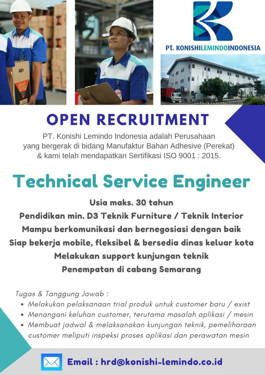 LOWONGAN TECHNICAL SERVICES JAWA TENGAH