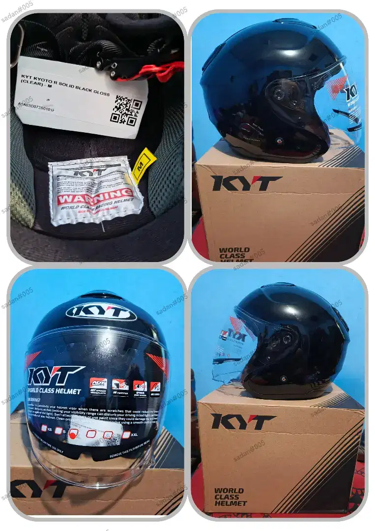 Helm KYT Kyoto hitam glossy