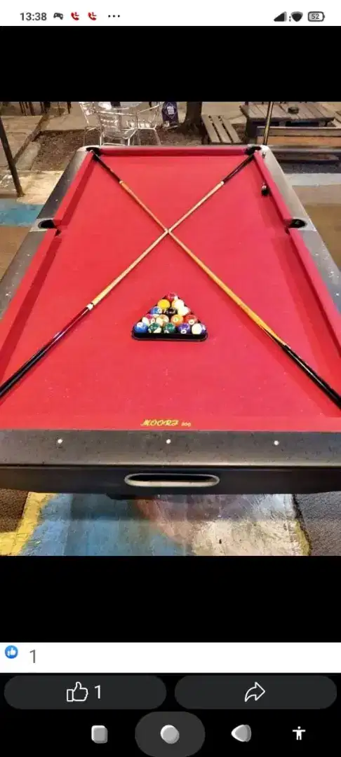 meja billiard 9ftbekas ,laken moori,booa venom