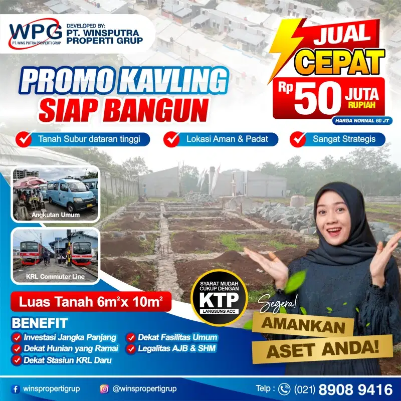 Di jual tanah kavling lokasi setrategis dan baik untuk investasi