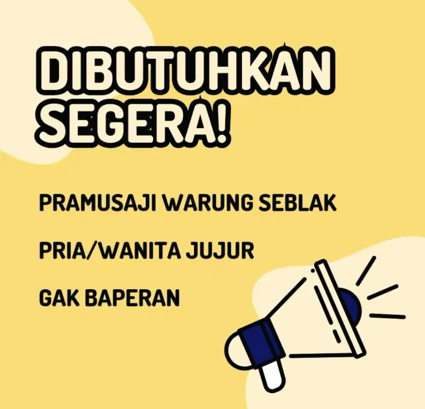 Karyawan untuk di warung seblak