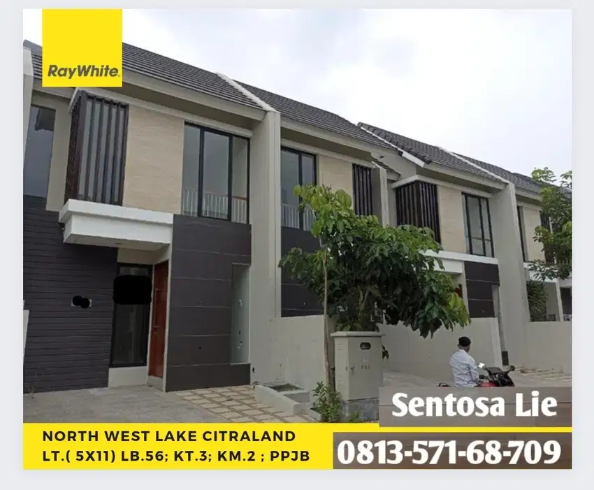 MURAH 3 K.Tidur Rumah North West Lake Citraland Surabaya Siap Huni