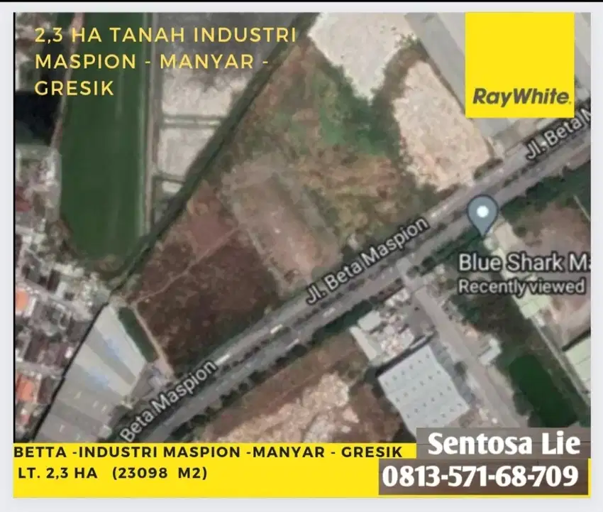 2,3 Hektar Tanah Industri Jl.Beta Kawasan Industri Maspion Gresik