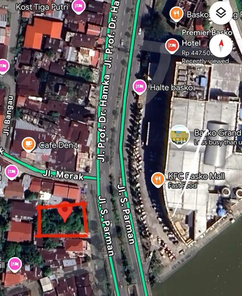 Dijual tanah Jl. Air Tawar Tepi Jalan Seberang Basko Grand Mall