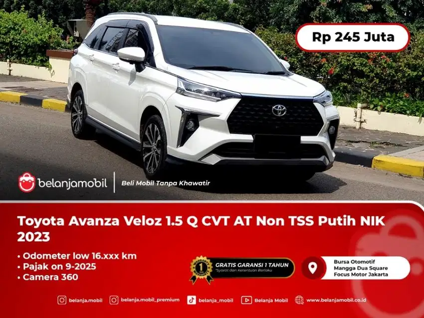 [ LOW KM ] Toyota Avanza Veloz 1.5 Q CVT AT Putih 2023/2024