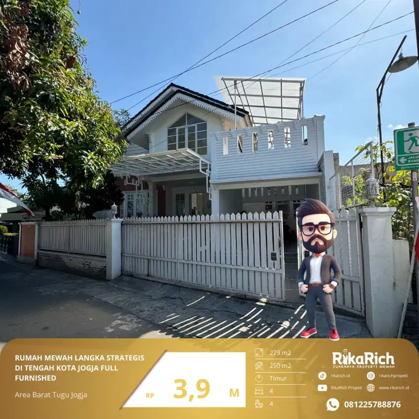 RUMAH MEWAH DI JOGJA JARANG DIJUMPAI FULL FURNISHED SELANGKAH KE TUGU