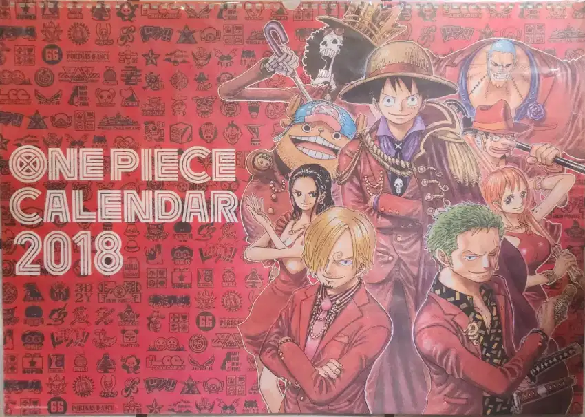 Poster ONE PIECE tokoh kartun legendaris Jepang ex kalender 2018 ori