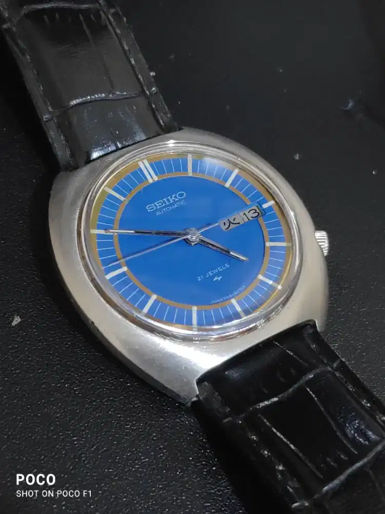 SEIKO 21J REF. 7019-8050 Circa 1972 BLUE DIAL RARE
