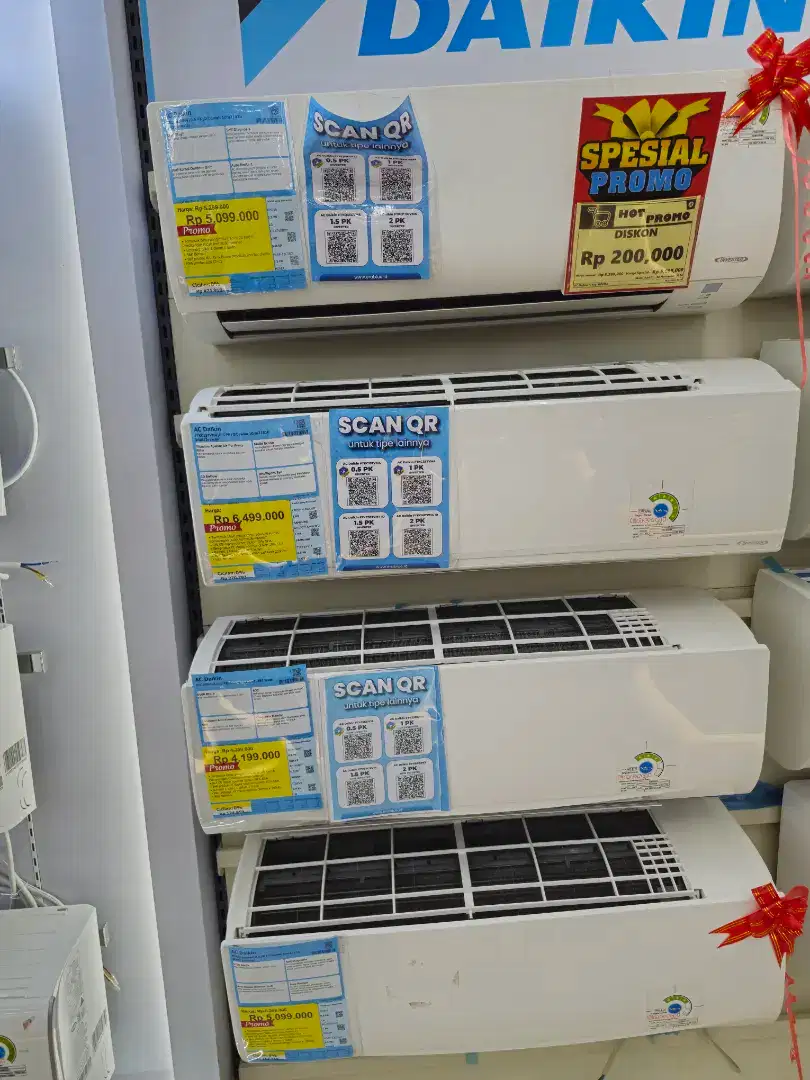 Promo Cicilan 0% Free 1× Angsuran AC Daikin 0,5,-1Pk Standart,Inverter