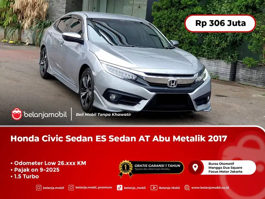 [LOW KM] Honda Civic ES Sedan 1.5 Turbo NIK 2017 Pemakaian 2018