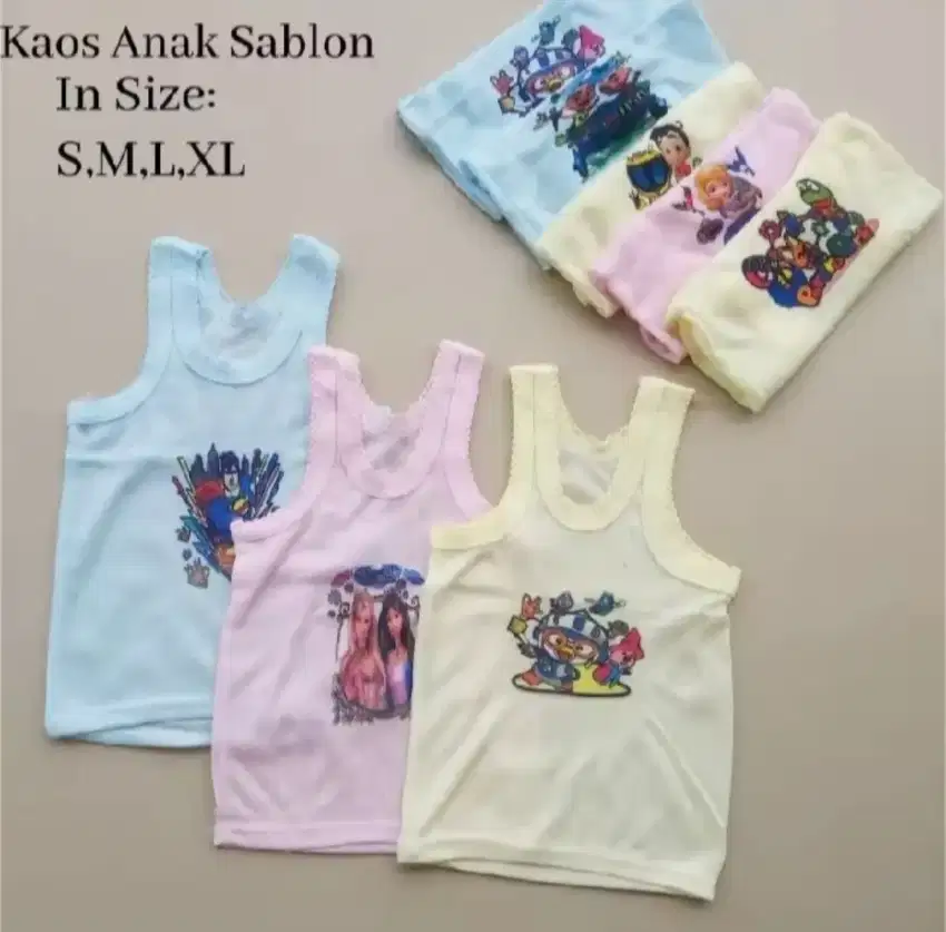 12pcs Singlet Anak Size (S) Pakaian Dalam Anak