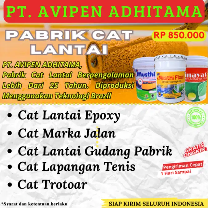 Cat Lapangan Tenis, Cat Lantai Epoxy 20 Kg, Cat Jalan Raya Jakarta