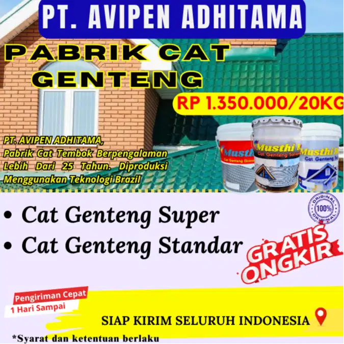 Cat Genteng Plafon Seng Spandek 20 Kg Mengkilap Sekelas Matex Jakarta