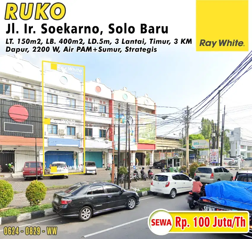 Disewakan Ruko Jl. Ir. Soekarno, Solo Baru