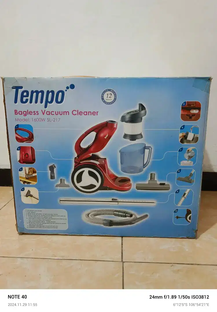 Bagless Vacum Cleaner TEMPO 1600W SL-217 Baru Gress