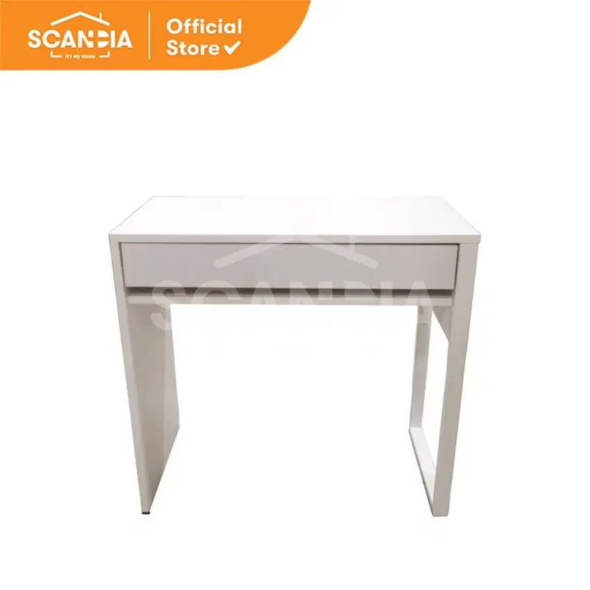 SCANDIA Desk Meja Sisi Kerja Mikkael 80x40x75 Cm White Putih