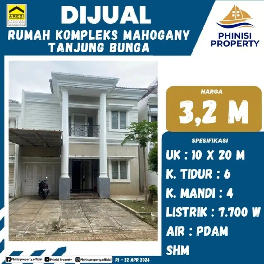 DIJUAL Rumah Siap Huni di Kompleks Mahogany Tanjung Bunga