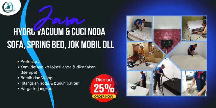 Jasa Hydro Vacuum & Cuci Sofa, Springbed, Jok Mobil, Kursi kantor dll