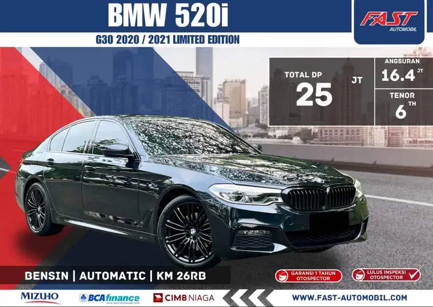 DP 25JT BMW 520i G30 2021 LIMITED EDITION 75TH INDONESIA MAJU #F3ST