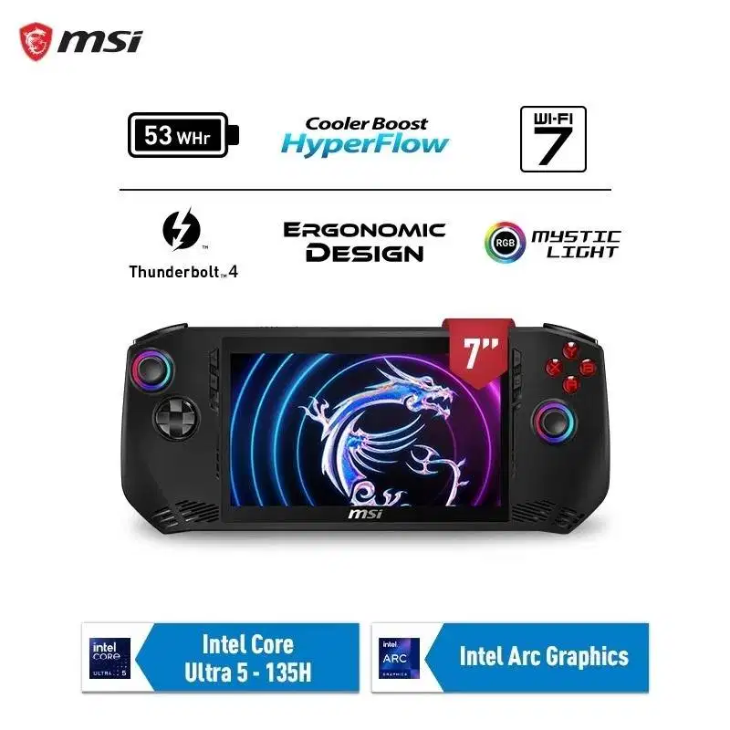 PROMO! MSI Claw A1M Handhelds Gaming With Intel Ultra 5-135H - 512GB