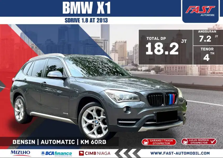 DP 18JT BMW X1 2013 S DRIVE 1.8 AT LOW KM.60RB & PAJAK PANJANG #F4ST