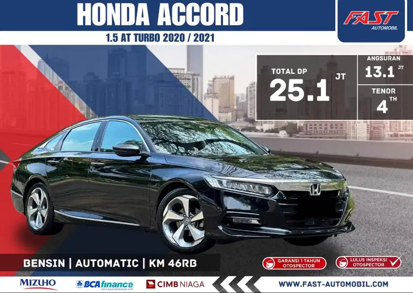 DP 25JT HONDA ACCORD 2021 / 2020 1.5 TURBO AT LOW KM.46RB RECORD #F2ST