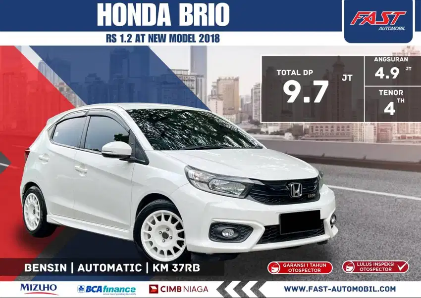 DP 9JT HONDA BRIO RS 2018 1.2 AT NEW MODEL LOW KM.37RB PJK PJG #F2ST