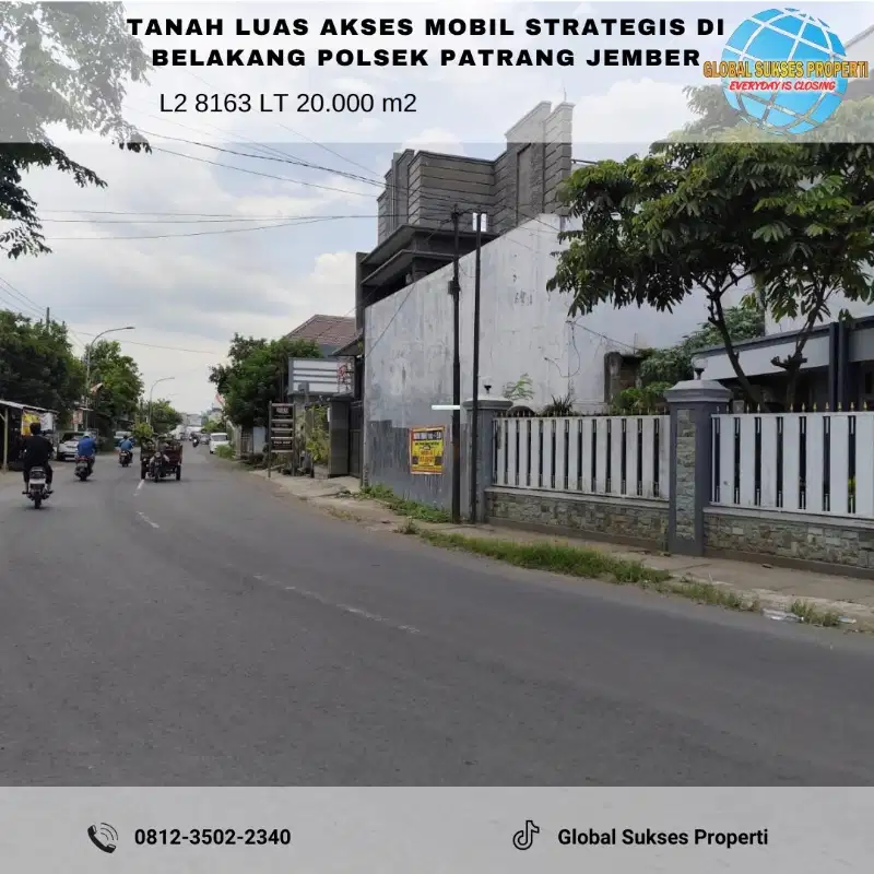 Tanah luas dan Strategis di Belakang Polsek Patrang Jember